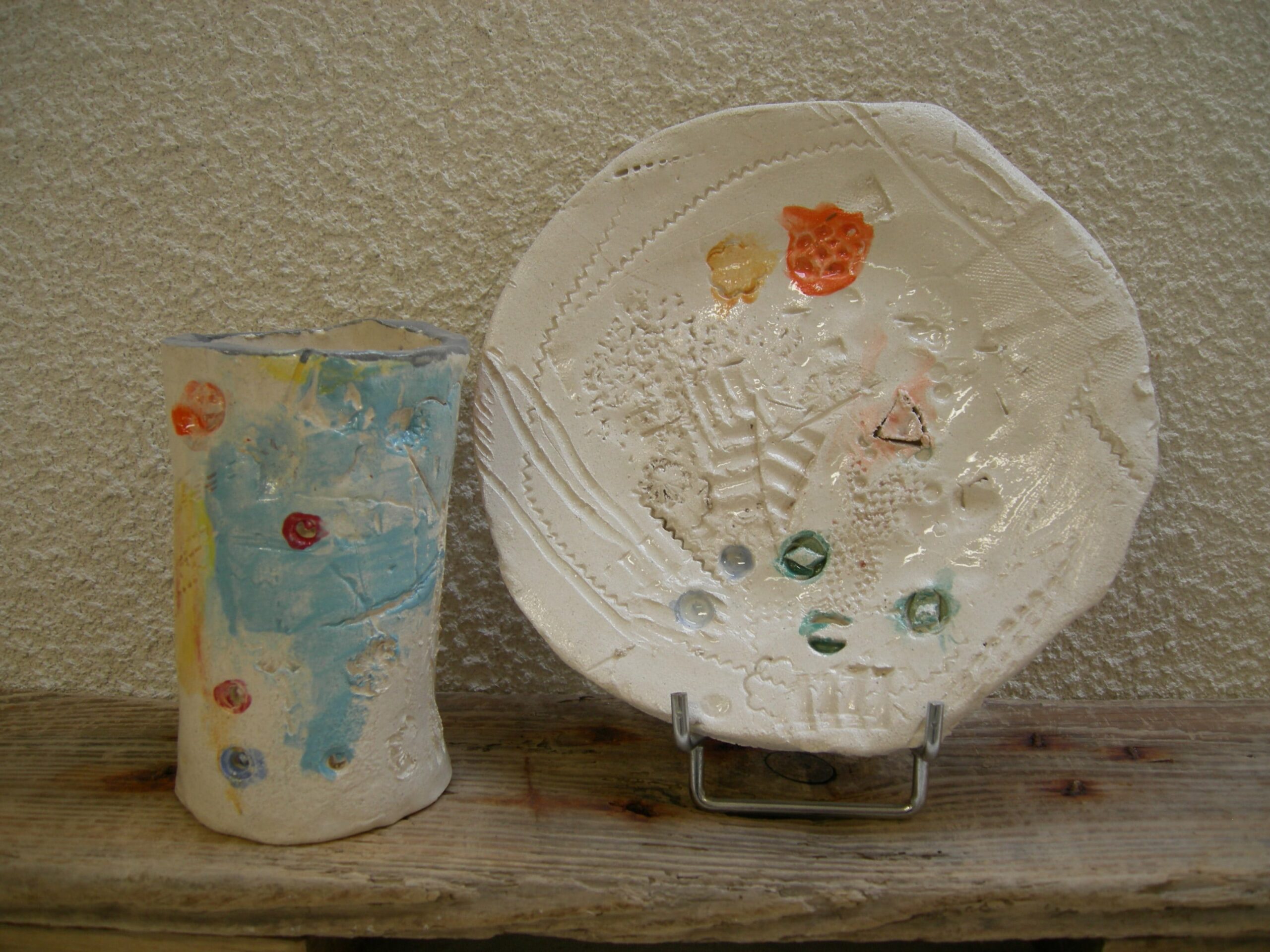 arnodva-poterie-katell-stages-enfants-vase et assiette assortis